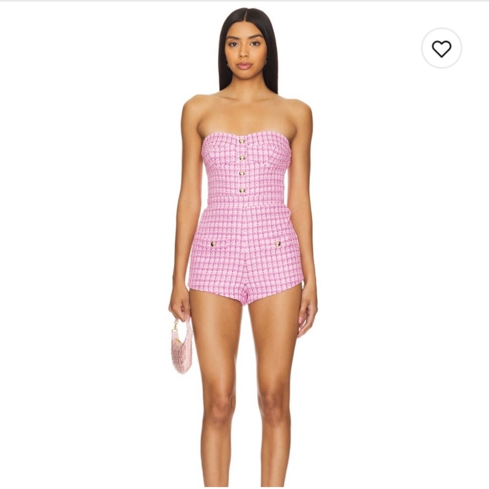Amanda Uprichard Pink Strapless Romper